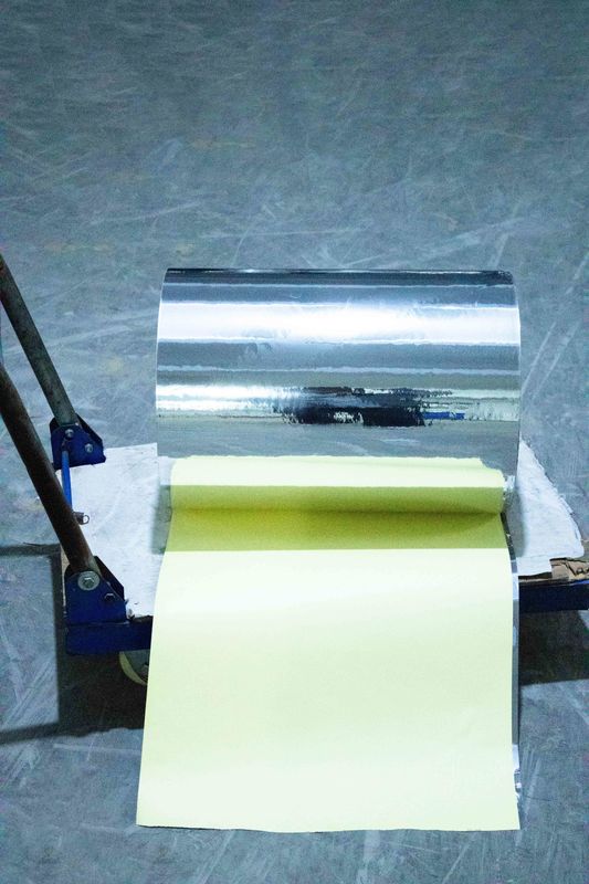 Zelfklevend Sticker Paper Roll 50 Licht zilver PET ((Blaad) acryllijm 140 geel